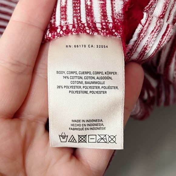 Anthropologie Vanessa Virginia India Tank Top Textured Red Stripe Size Small - Picture 10 of 11